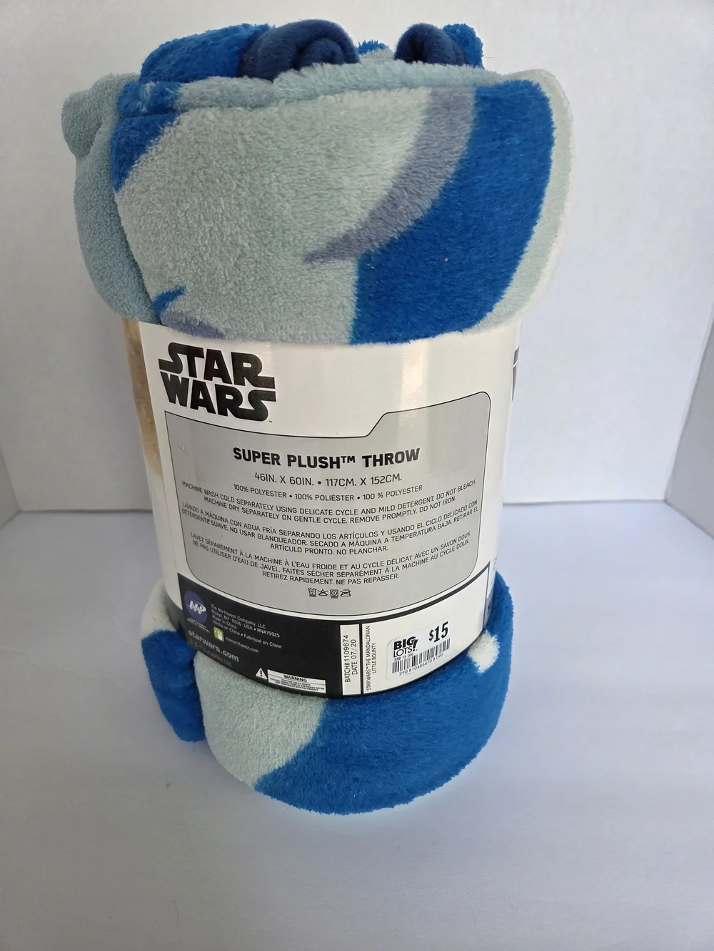 Brand New Star Wars The Child Plush Throw - Light Blue, Blue, Gray